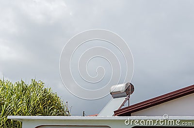 Solar Water heater On Roof Stock Photo