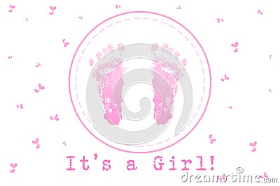 Its a Girl foot paint watercolor Stock Photo