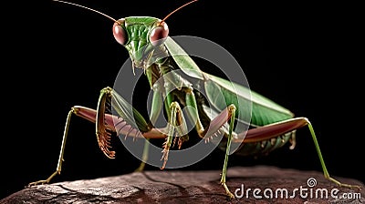 Ferociously Agitated Mantis Displaying Intense Emotions in its Natural Habitat Stock Photo
