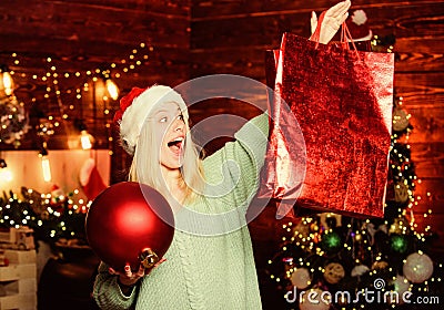 Its yours. last preparation. Christmas time. celebrate new year at home. xmas holiday gift. Holiday mood and decoration Stock Photo