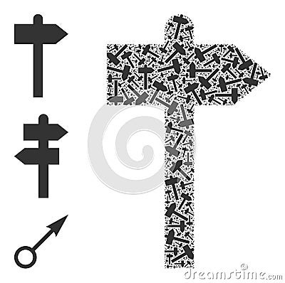 Recursion Road Pointer Icon Itself Collage Vector Illustration