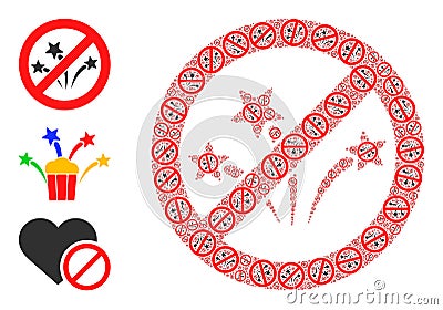 Recursion Stop Fireworks Icon Itself Composition Vector Illustration