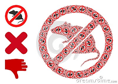 Recursion Stop Rat Icon Itself Collage Vector Illustration