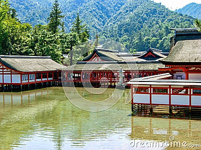 Itsukushima Shinto Shrine located in Miyajima, Japan. Editorial Stock Photo