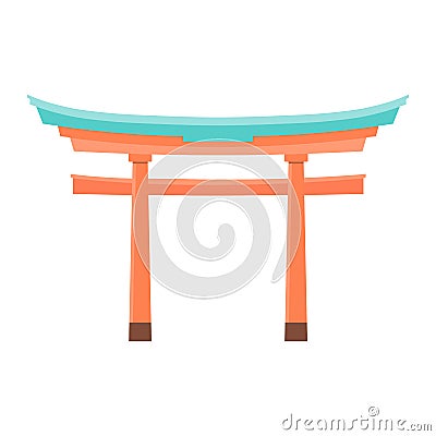 Itsukushima temple vector. The 6th-century temple on the island of Miyajima on the Hiroshima coast in Japan Vector Illustration