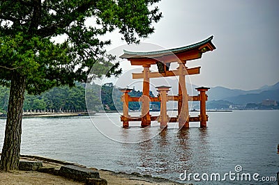 Itsukushima Torii Shrine Miyajima Island Japan Stock Photo