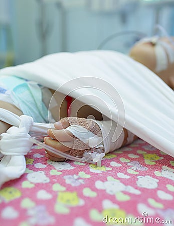 Ittle baby with illness Stock Photo