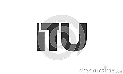 ITU logo design template with strong and modern bold text. Initial based vector logotype featuring simple and minimal typography. Vector Illustration