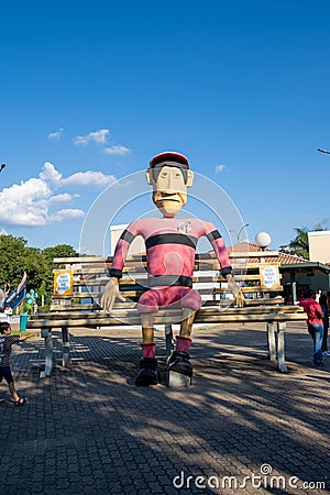 Itu, Sao Paulo, Brasil May 01, 2023. Exaggeration square. Ituano supporter monument Editorial Stock Photo