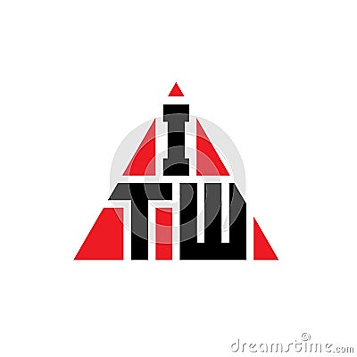 ITW triangle letter logo design with triangle shape. ITW triangle logo design monogram. ITW triangle vector logo template with red Vector Illustration