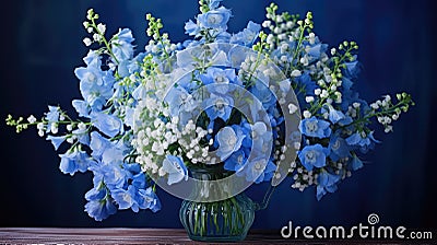 ity blue flower background tranquil Cartoon Illustration