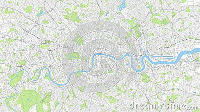 Ð¡ity map London, color detailed urban road plan, vector illustration Vector Illustration