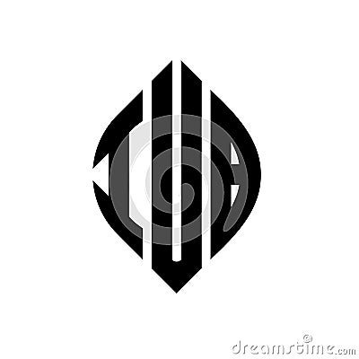 IUB circle letter logo design with circle and ellipse shape. IUB ellipse letters with typographic style. The three initials form a Vector Illustration