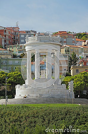 Monument fallen on Square to IV Novembra. Ancona, Italy Editorial Stock Photo