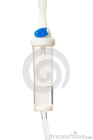 IV Bag and Drip Chamber Stock Photo