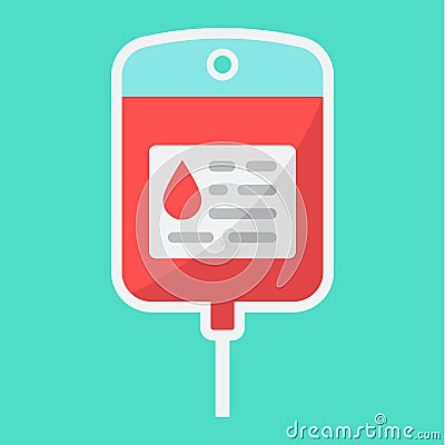 Iv bag flat icon, medicine and healthcare Vector Illustration