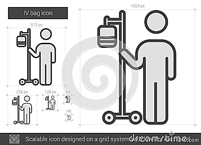 IV bag line icon. Vector Illustration
