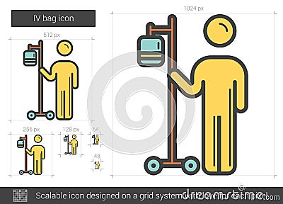 IV bag line icon. Vector Illustration