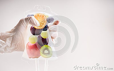 IV Drip Vitamin Infusion Therapy Stock Photo