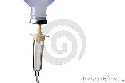 IV tube and Saline Stock Photo