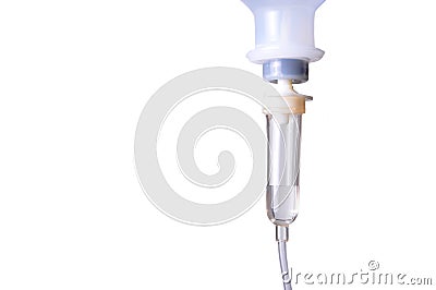 IV tube and Saline Stock Photo