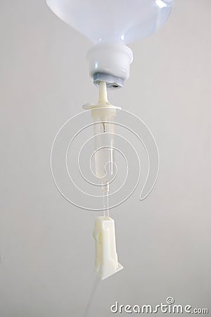 IV tube and Saline Stock Photo