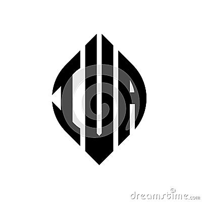 IVA circle letter logo design with circle and ellipse shape. IVA ellipse letters with typographic style. The three initials form a Vector Illustration