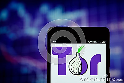 Tor browser logo seen on the smartphone Editorial Stock Photo