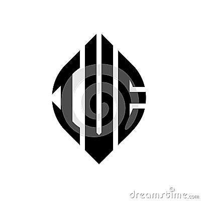IVE circle letter logo design with circle and ellipse shape. IVE ellipse letters with typographic style. The three initials form a Vector Illustration