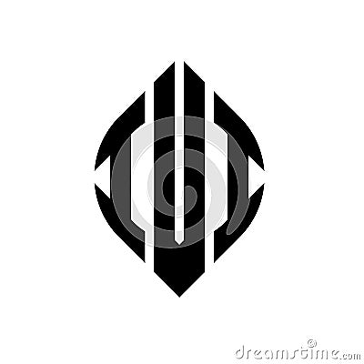 IVI circle letter logo design with circle and ellipse shape. IVI ellipse letters with typographic style. The three initials form a Vector Illustration