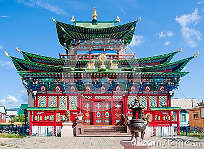 Ivolginsky datsan, Buddhist temple. Stock Photo