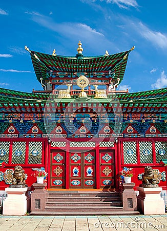 Ivolginsky datsan, Buddhist temple. Stock Photo