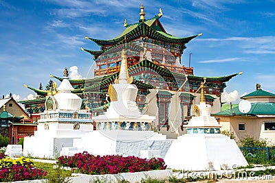 Ivolginsky datsan monastery is the Buddhist Temple located near Ulan-Ude city in Buryatia, Russia. Stock Photo