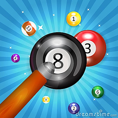 Ivories, Billiard Balls Background Vector Illustration