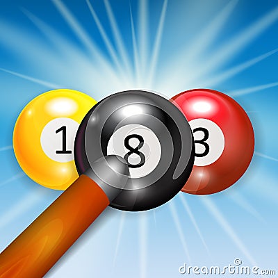 Ivories, Billiard Balls Background Vector Illustration