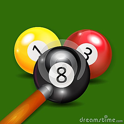 Ivories, Billiard Balls Background Vector Illustration