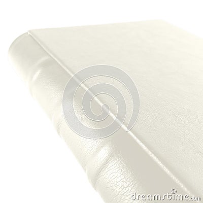 A ivory book stands on a white background Stock Photo