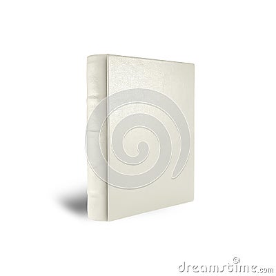 A ivory book stands on a white background Stock Photo