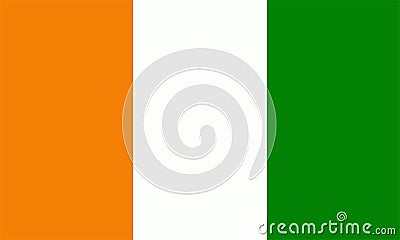 Ivory Coast flag vector illustration isolated. National symbol of country in Africa. Vector Illustration