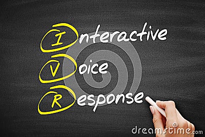 IVR - Interactive Voice Response, acronym business concept on blackboard Stock Photo