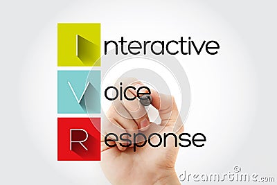 IVR - Interactive Voice Response acronym with marker, technology concept background Stock Photo