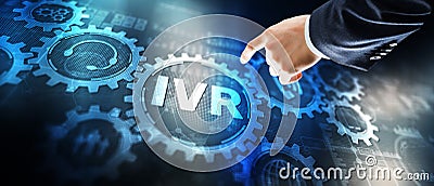 IVR Interactive voice response communication concept 2024. Mixed Media background Stock Photo
