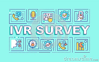 IVR survey word concepts blue banner Vector Illustration