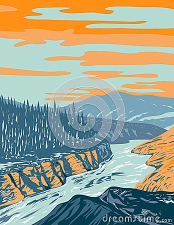 Ivvavik National Park-Canada-WPA Vector Illustration