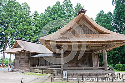 Noh theater at Hakusan-Jinja Shrine in Hiraizumi, Iwate, Japan. It is part of Important Cultural Stock Photo