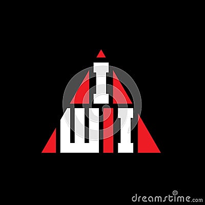 IWI triangle letter logo design with triangle shape. IWI triangle logo design monogram. IWI triangle vector logo template with red Vector Illustration