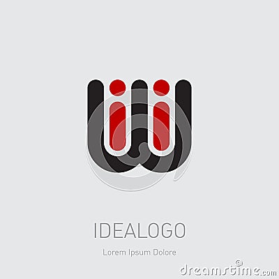 IWI - Vector design element or icon. Initial monogram logotype. W and I logo Vector Illustration