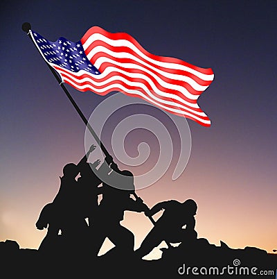 IWO JIMA FLAG Editorial Stock Photo