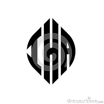 IXA circle letter logo design with circle and ellipse shape. IXA ellipse letters with typographic style. The three initials form a Vector Illustration