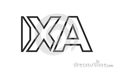 IXA logo design template with strong and modern bold text. Initial based vector logotype featuring simple and minimal typography. Vector Illustration